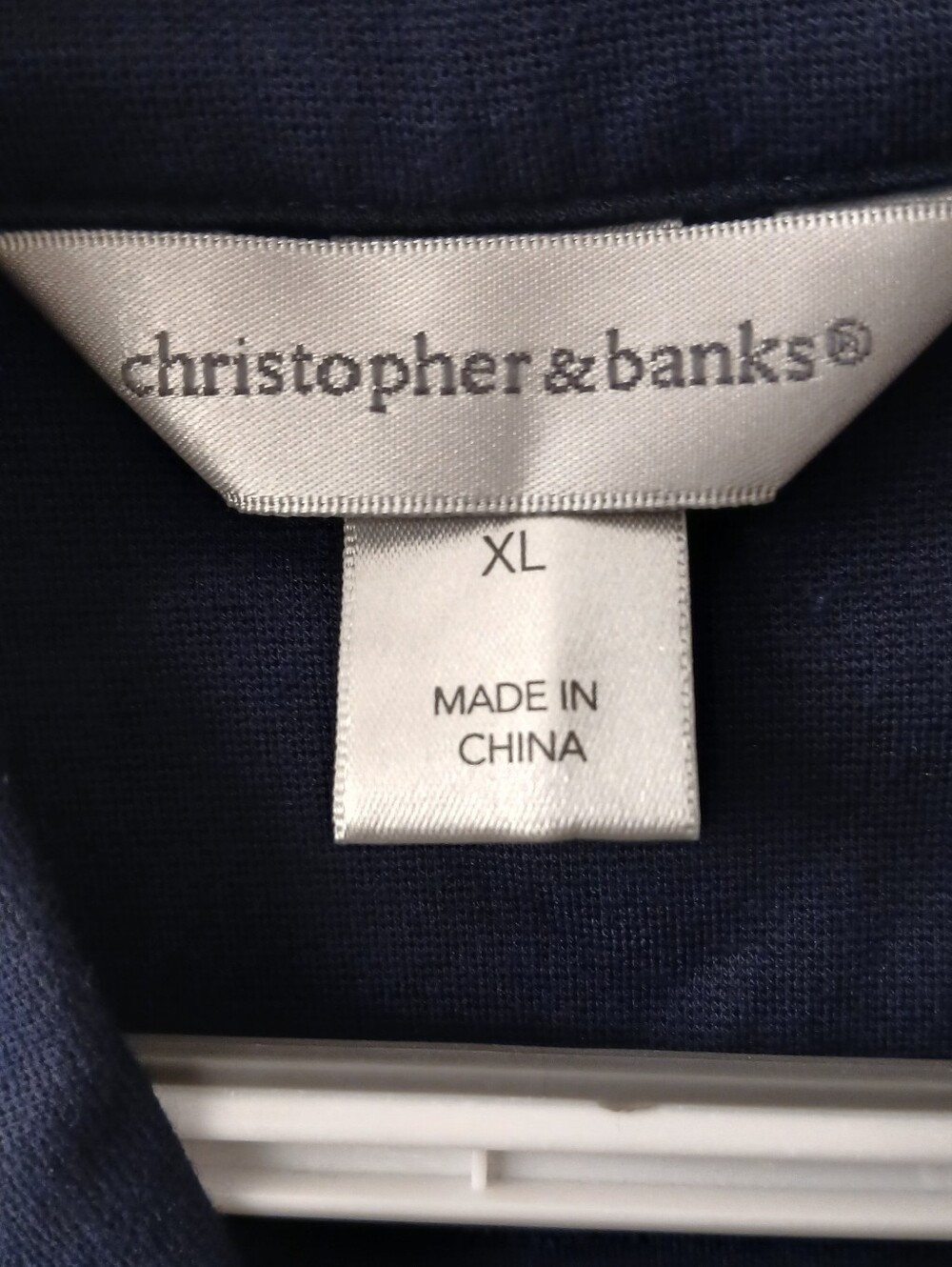 Christopher & Banks Asymmetrical Zip Jacket XL Dark Navy – Knit Utility Style - Picture 2 of 8